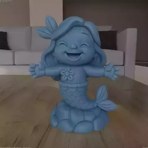Joyful Mermaid Hug Me STL 3D Model Print File