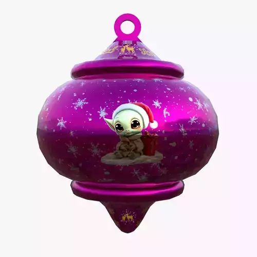 Innocent Baby Holiday Red Bauble 3D Model PBR Ready