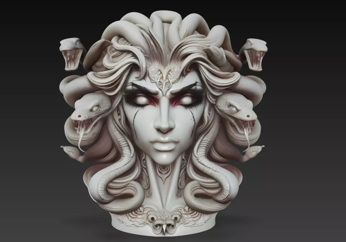Medusa Bust - Mythological Gorgon Sculpture 3D Model 3D print model