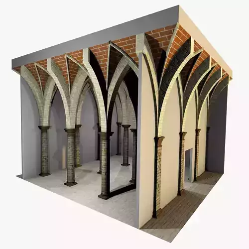 Vaulting 5-2 Gothic  500m spcd  with thin arches and thick curbs