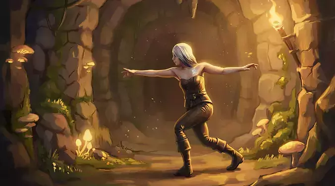 Fantasy Female Character Rigged and Animated