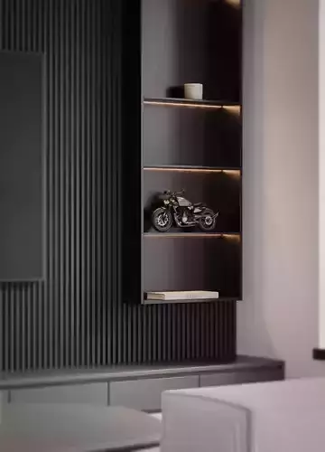 Modern style living room 3D model 5