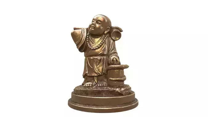 Lucky buddha  sculpture statue hi poly
