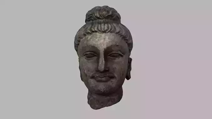 buddha face sculpture statue hi poly