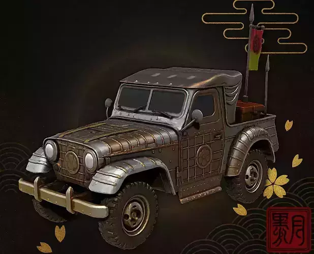 Samurai Fusion Off Road Vehicle Armored Edo Tech Car Game Ready