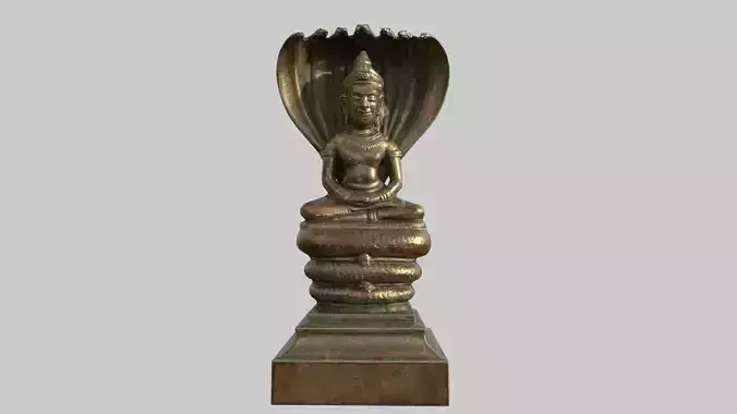 buddha naga sculpture statue hi poly