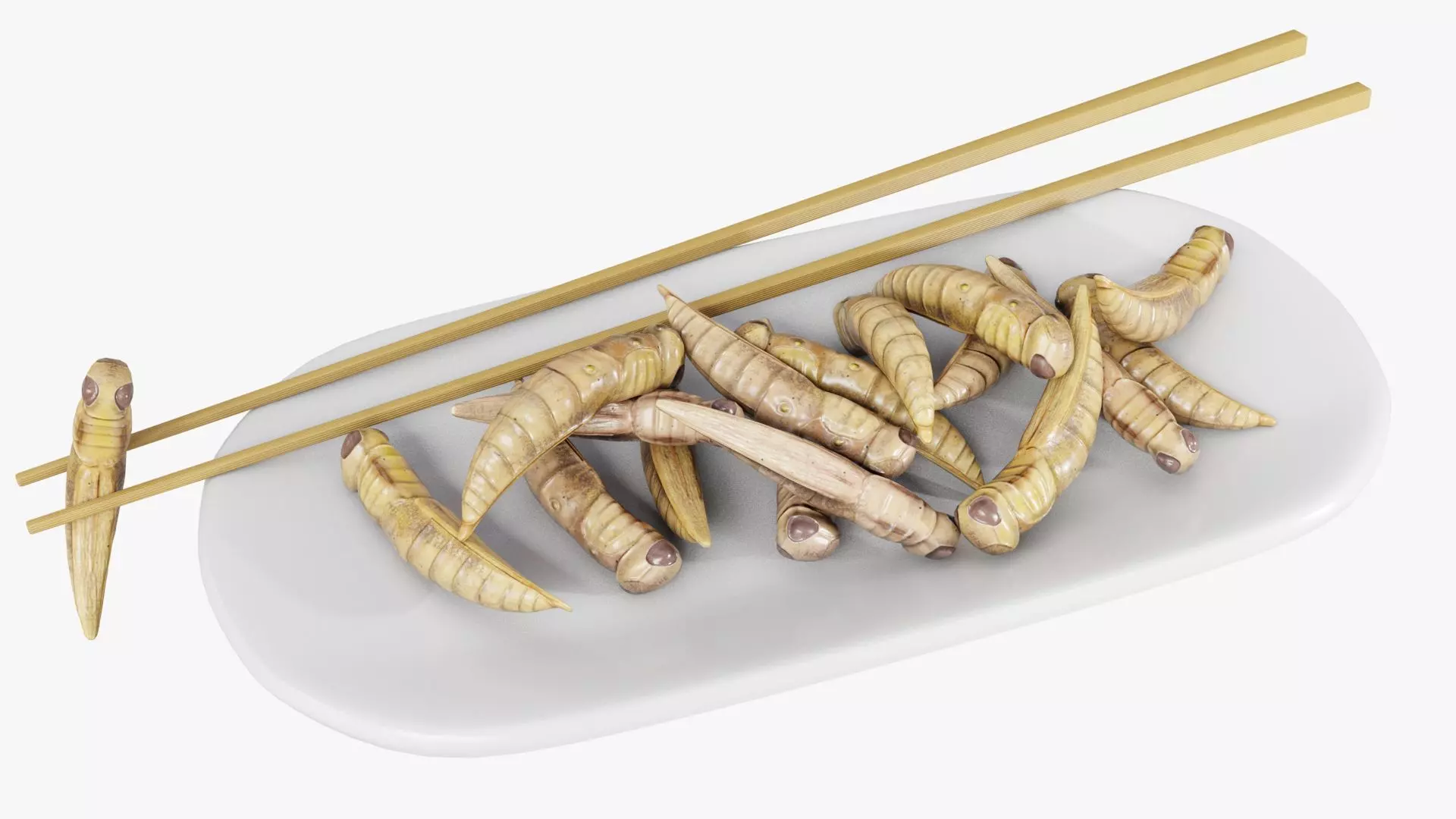 Grasshoppers edible insects 3D model