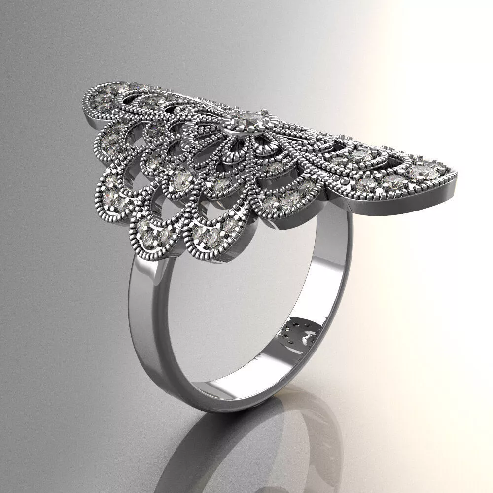 Vintage flower Ring 3D print model