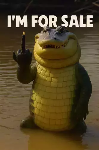 Funny Alligator 3D Model Doing a Forearm Jerk Gesture