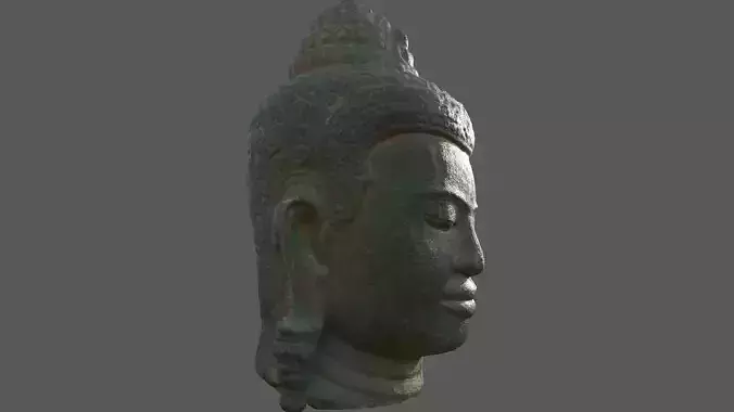 buddha face sculpture statue hi poly