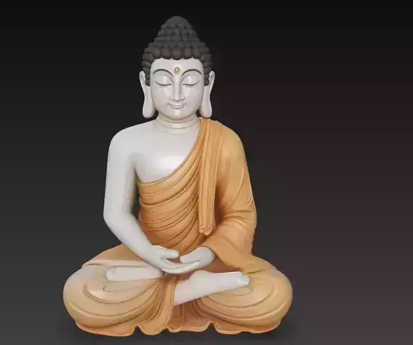 Meditating Buddha Statue - Serenity and Balance Sculpture 3D
