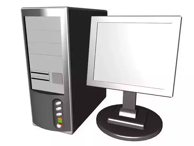 full computer set 3D model