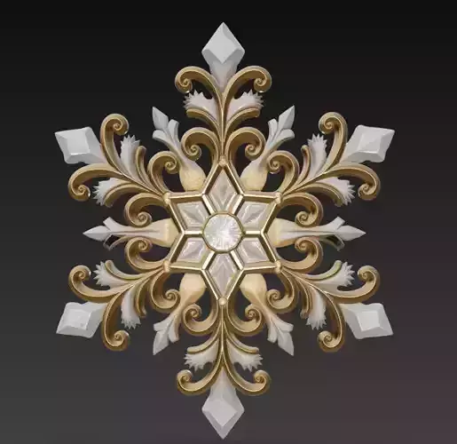 Baroque Snowflake Ornament - Luxurious Christmas Decoration