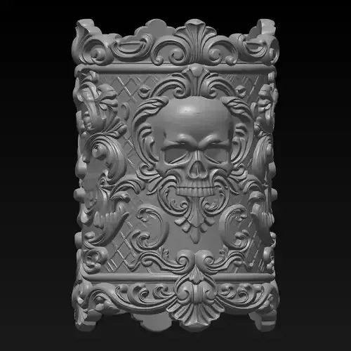 skull pencil holder 