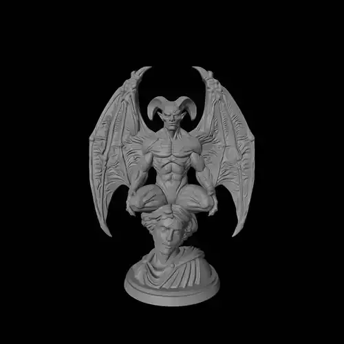 Demon Gargoyle Statue 3D Print Model