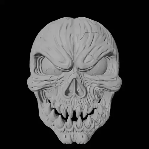 Evil Cracked Fantasy Skull