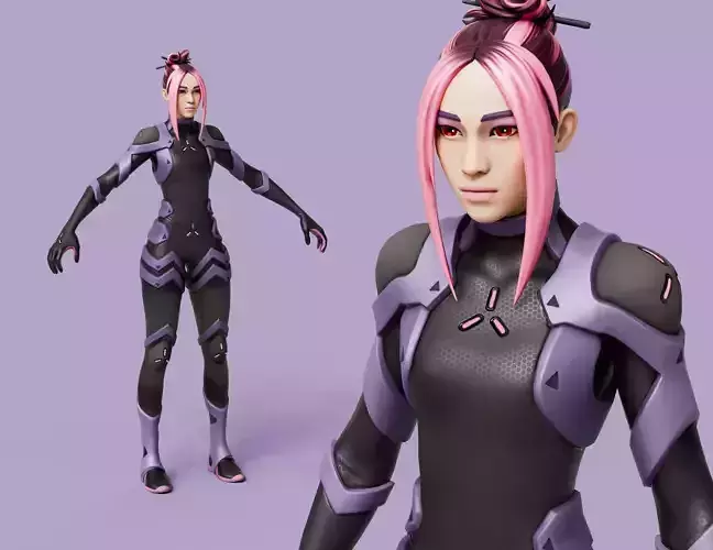 Adira Cyberpunk Rigged Character
