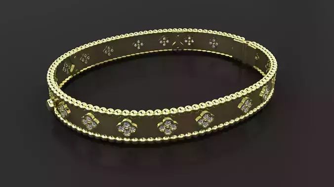 Van cleef Perlee clovers bracelet 3d printing model