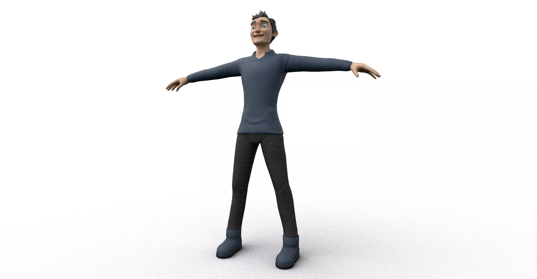Stylized Man Character Puppet Game Ready Low Poly Low-poly 3D model