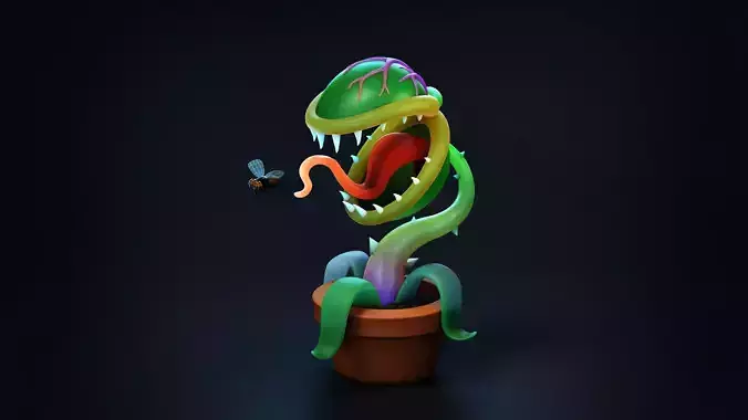 Carnivorous Plant Cartoon Stylized