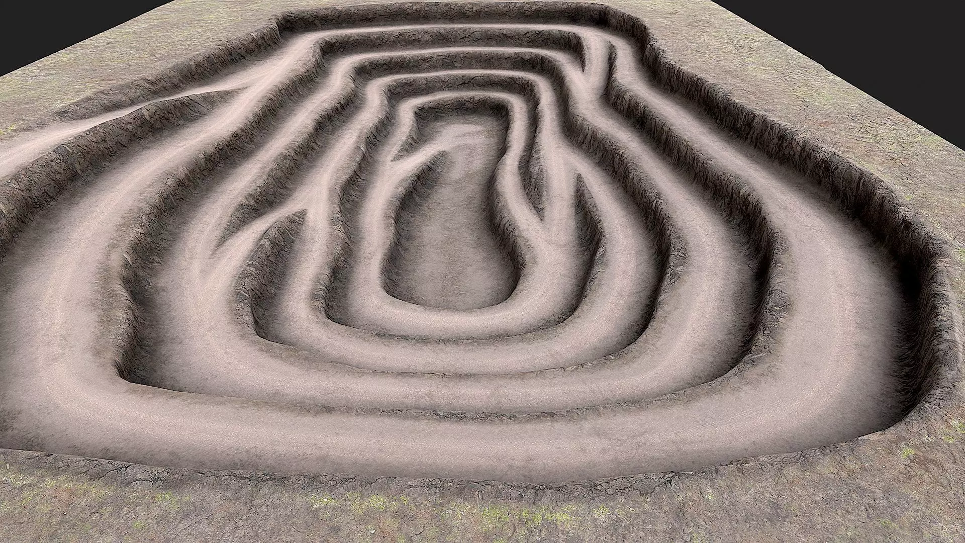 Mine excavation Low-poly 3D model