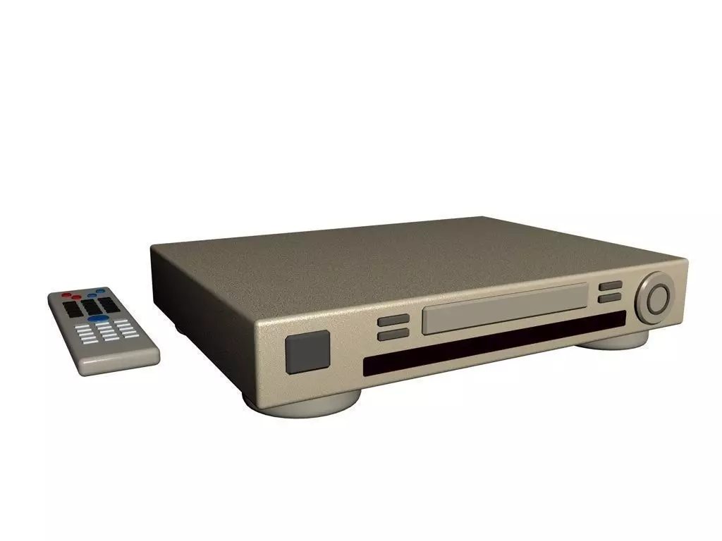 DVD player and remote control 3D model_0