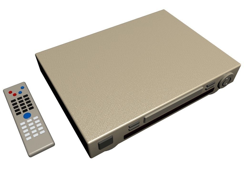 DVD player and remote control 3D model_2