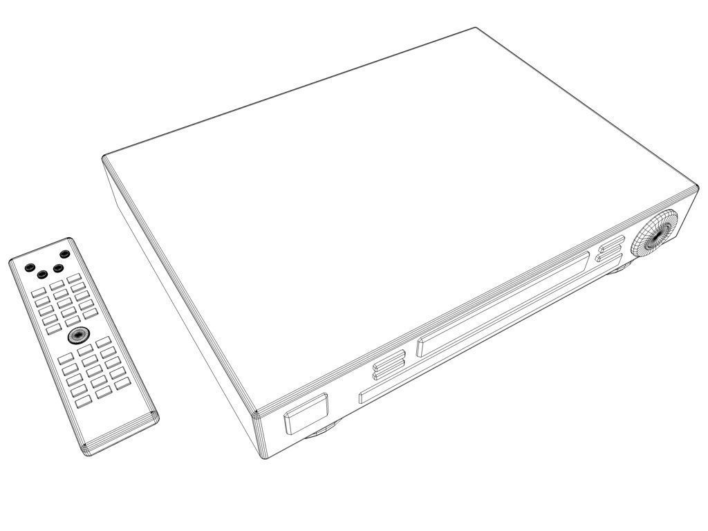 DVD player and remote control 3D model_3