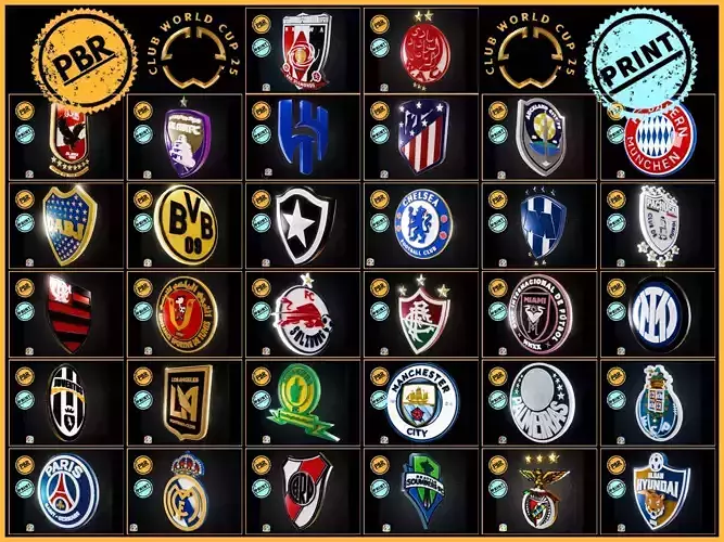 Club World Cup teams logos- Cinematic- Printable Collection