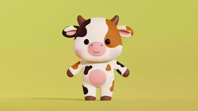 Cow Character Cartoon Chibi Kawaii