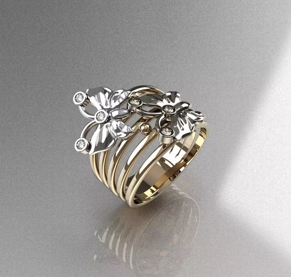 Ring Butterfly 3D print model_0