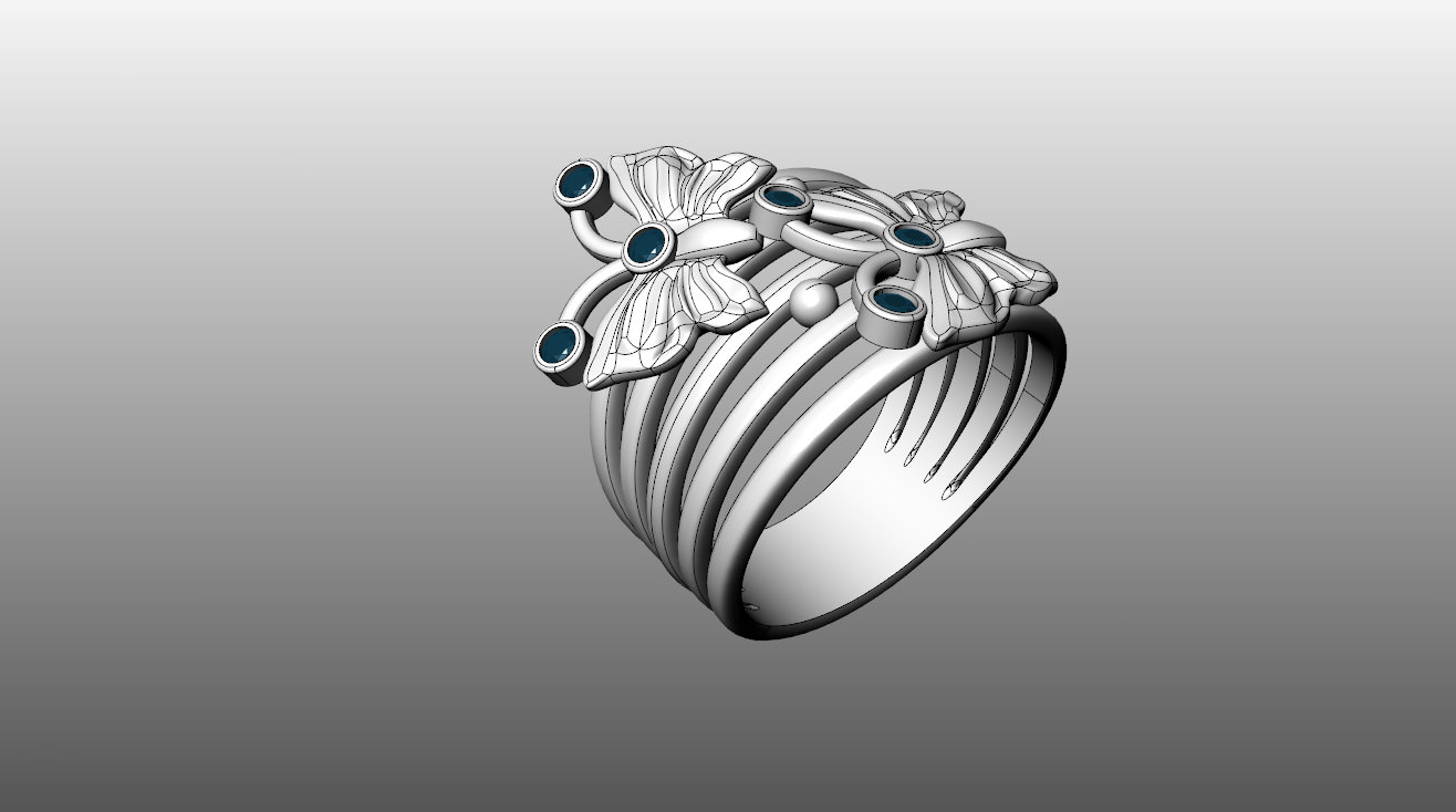 Ring Butterfly 3D print model_4