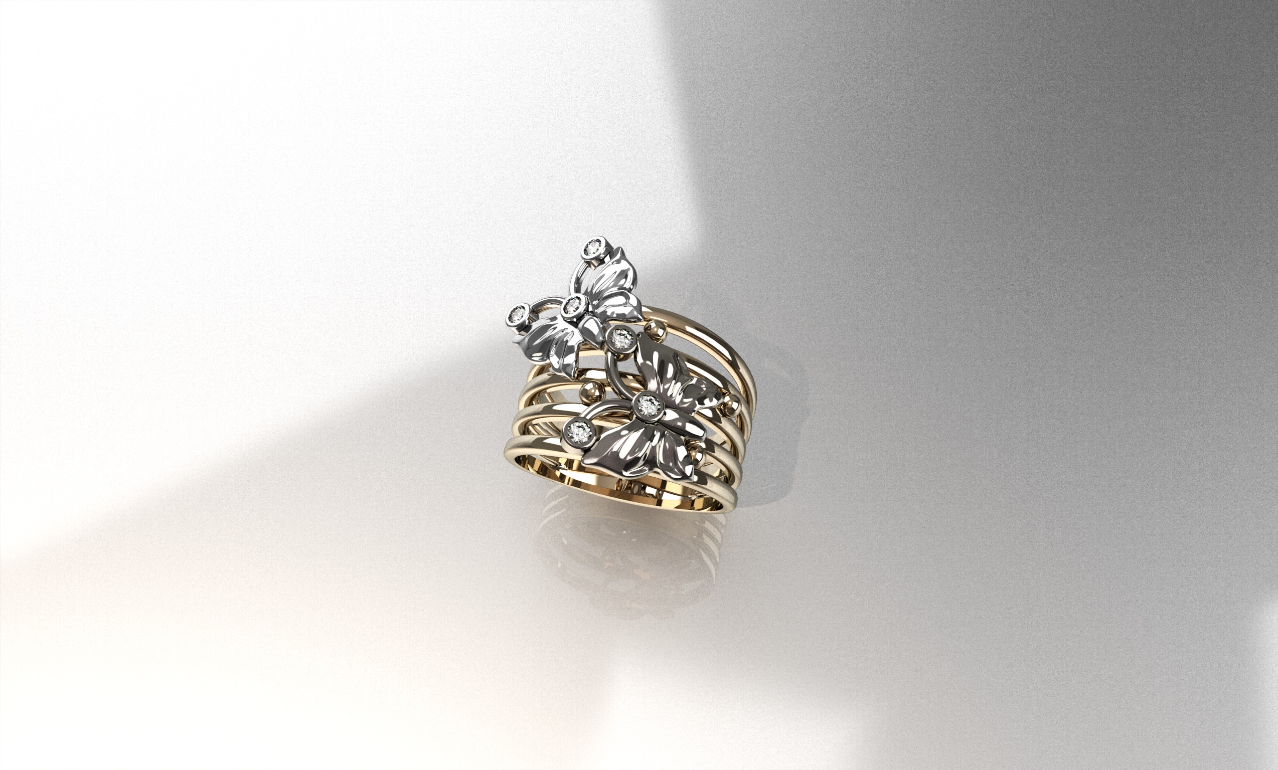 Ring Butterfly 3D print model_1
