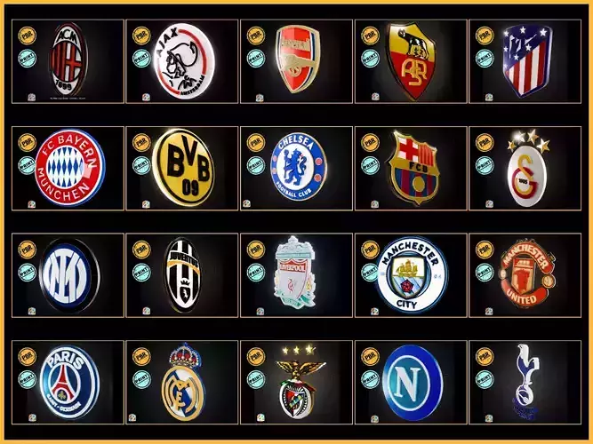 Top 20 Football team Clubs Pack - Cinematic PBR - Printable