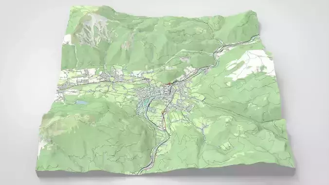 Cityscape Bad Ischl Austria 3D model 2