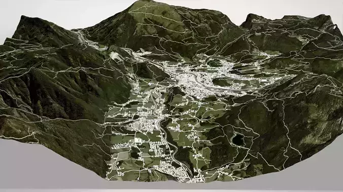 Cityscape Bad Ischl Austria 3D model 3