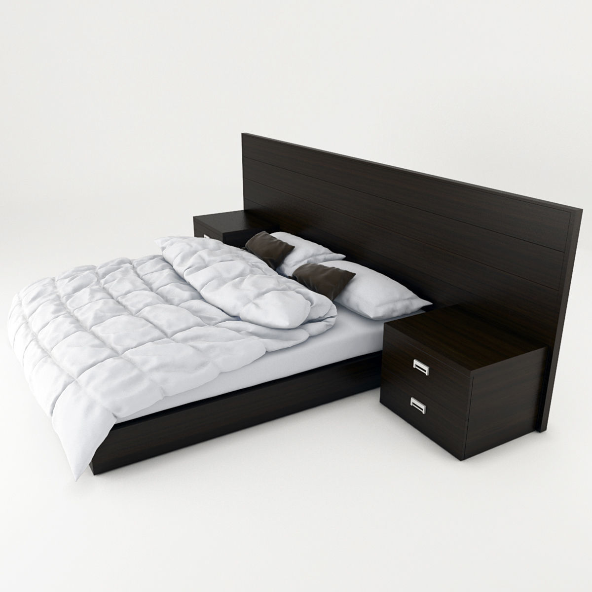 modern bed  3D model_2