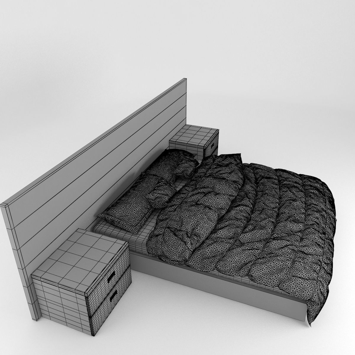 modern bed  3D model_3