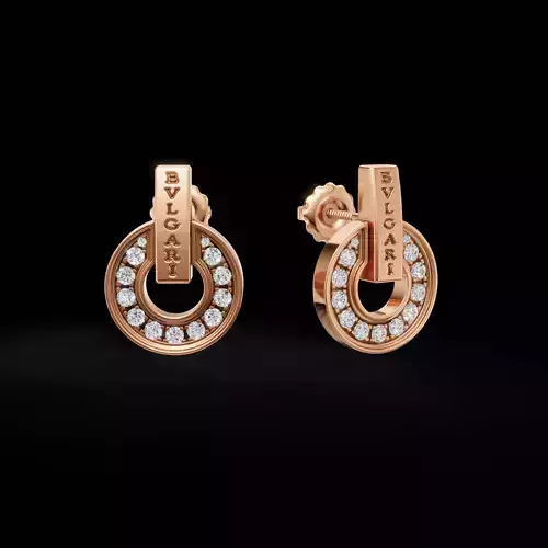 Circle Drop Earring 3D Model Bvlgari Inspired