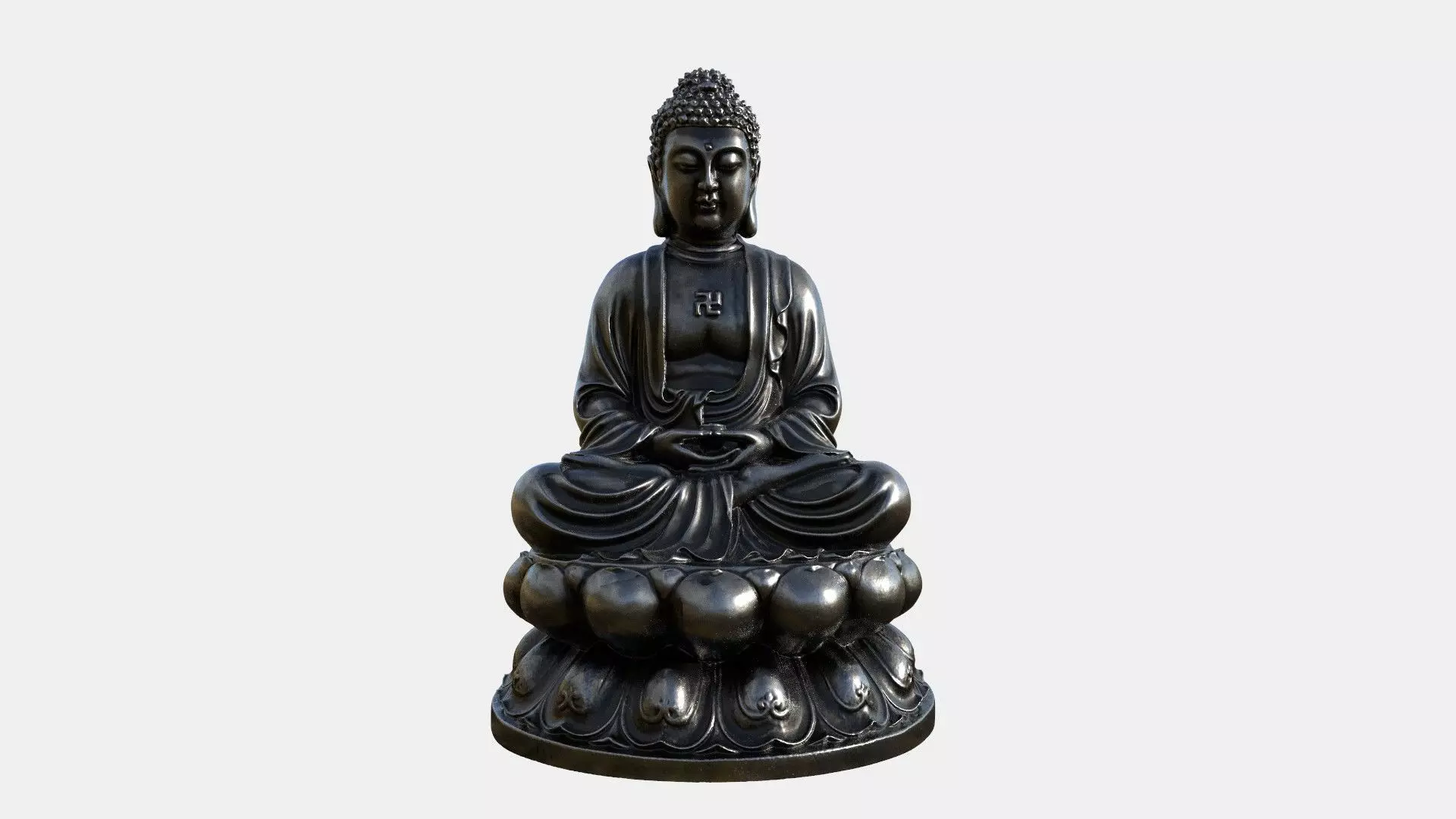 buddha sculpture statue hi poly 3D model