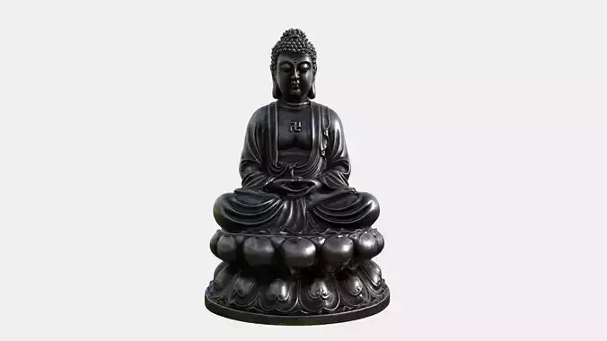 buddha sculpture statue hi poly