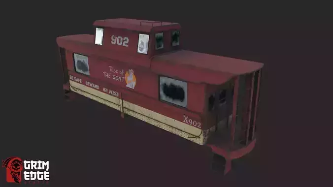 Railroad Caboose Low-poly 3D model 3