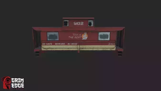 Railroad Caboose Low-poly 3D model 4