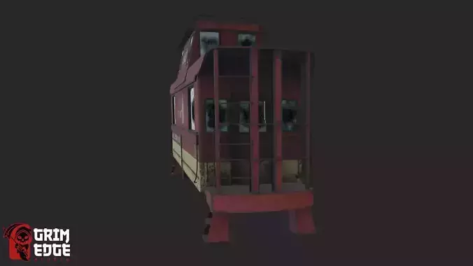 Railroad Caboose Low-poly 3D model 5