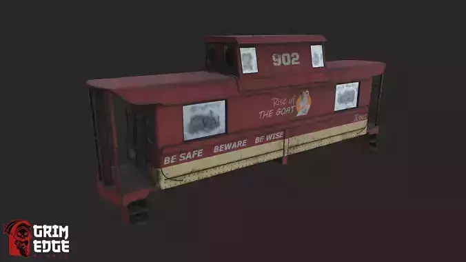 Railroad Caboose Low-poly 3D model 2