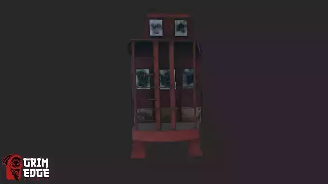 Railroad Caboose Low-poly 3D model 7