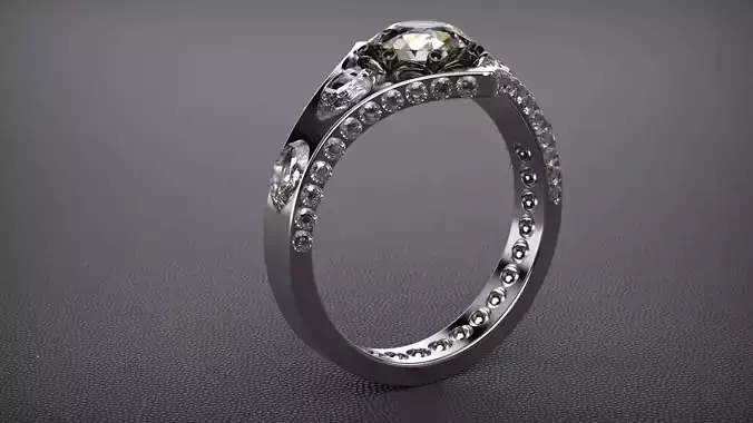 Jewelry ring men gothic emerald black vampire architecture