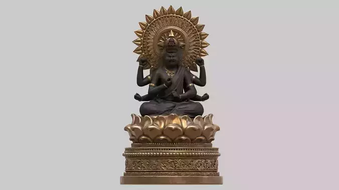 japanese Buddhism buddha sculpture statue hi poly 