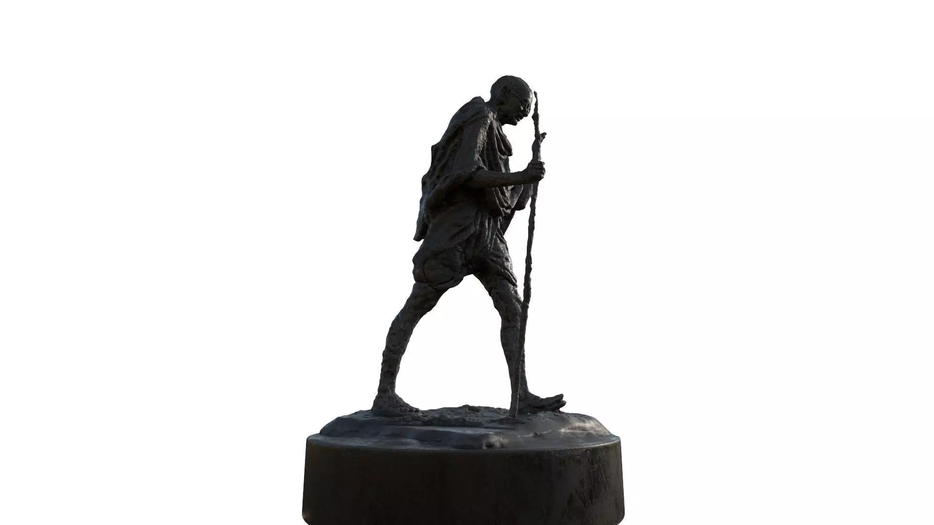 mahatma gandhi sculpture statue hi poly 3D model