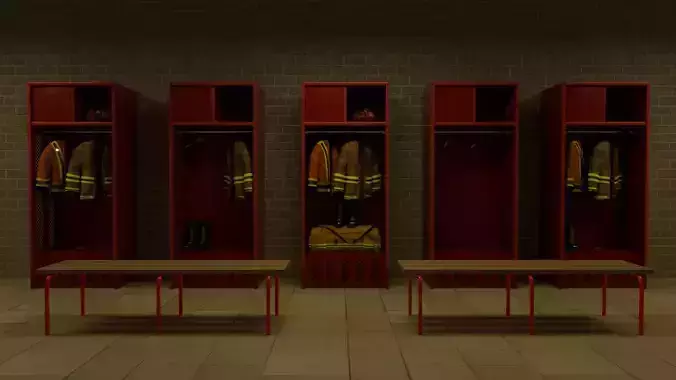 Fire Fighter Locker - 3D Modeling Pack